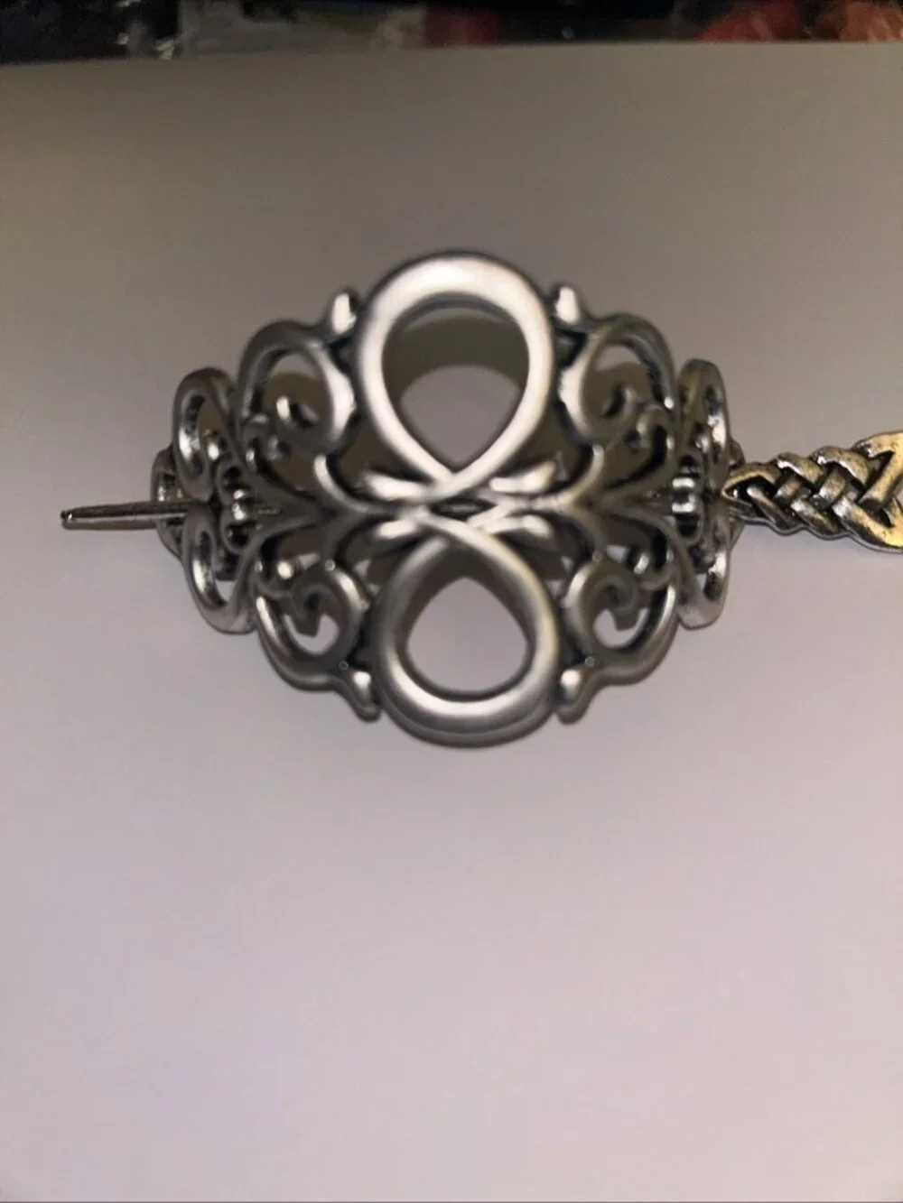 Celtic Hair Barrette Clip Antique Silver Zinc Alloy Celtic Medieval Design